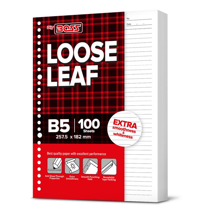 BigBoss Loose Leaf B5 Bergaris 100 Lembar BBO LL 100 B5 - Spesifikasi