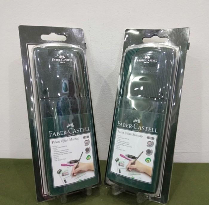 Set Alat Tulis Ujian Faber-Castell Mantap dengan Pensil Castell 9000, Tripen, Penghapus EBTA/SPMB, Correction Tape, Rautan, Penggaris 